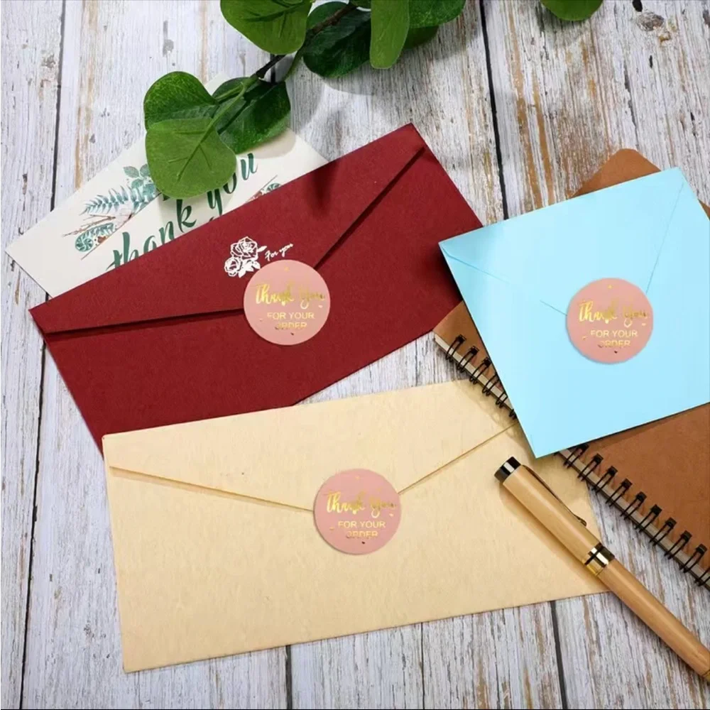 500 1” Roll Pink Thank You FOR YOUR ORDER Stickers PRICE IS FIRM - Picture 3 of 5